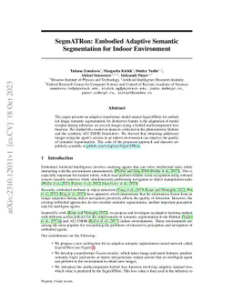 SegmATRon: Embodied Adaptive Semantic Segmentation for Indoor
  Environment