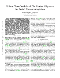 Robust Class-Conditional Distribution Alignment for Partial Domain
  Adaptation