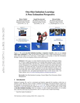 One-Shot Imitation Learning: A Pose Estimation Perspective