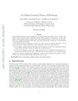 An Online Learning Theory of Brokerage