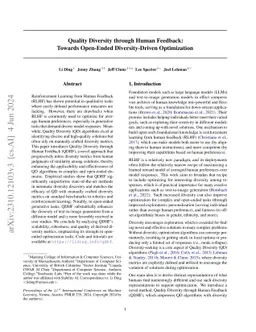 Quality Diversity through Human Feedback: Towards Open-Ended
  Diversity-Driven Optimization