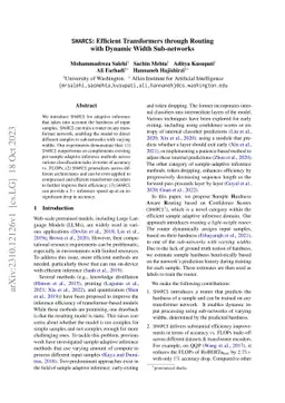 SHARCS: Efficient Transformers through Routing with Dynamic Width
  Sub-networks