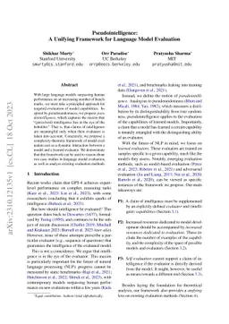 Pseudointelligence: A Unifying Framework for Language Model Evaluation