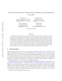 Simple Mechanisms for Representing, Indexing and Manipulating Concepts