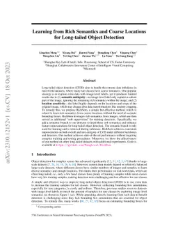 Learning from Rich Semantics and Coarse Locations for Long-tailed Object
  Detection