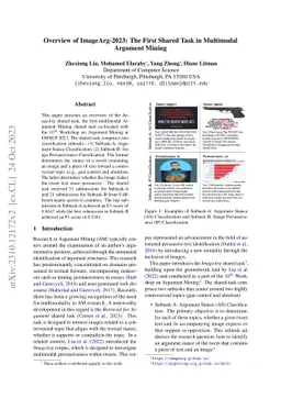 Overview of ImageArg-2023: The First Shared Task in Multimodal Argument
  Mining