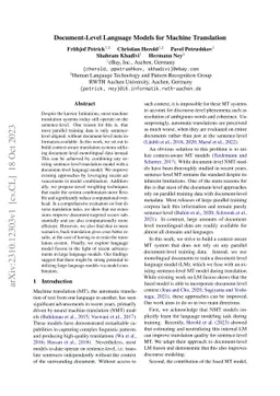 Document-Level Language Models for Machine Translation