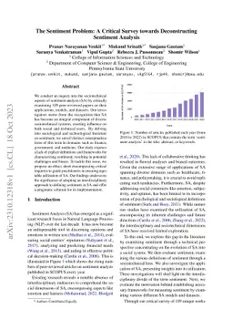 The Sentiment Problem: A Critical Survey towards Deconstructing
  Sentiment Analysis