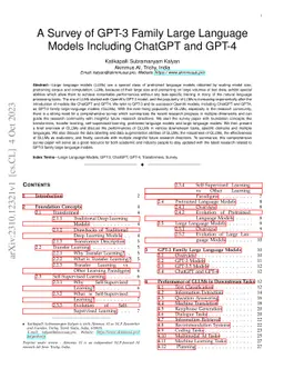 A Survey of GPT-3 Family Large Language Models Including ChatGPT and
  GPT-4