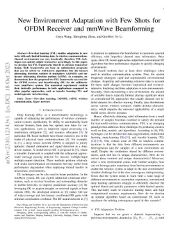 New Environment Adaptation with Few Shots for OFDM Receiver and mmWave
  Beamforming