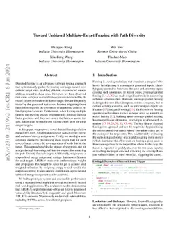 Toward Unbiased Multiple-Target Fuzzing with Path Diversity