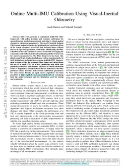 Online Multi-IMU Calibration Using Visual-Inertial Odometry