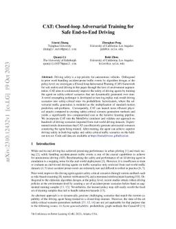 CAT: Closed-loop Adversarial Training for Safe End-to-End Driving