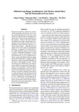 Efficient Long-Range Transformers: You Need to Attend More, but Not
  Necessarily at Every Layer