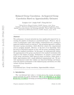 Balanced Group Convolution: An Improved Group Convolution Based on
  Approximability Estimates