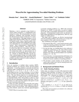 WeaveNet for Approximating Two-sided Matching Problems