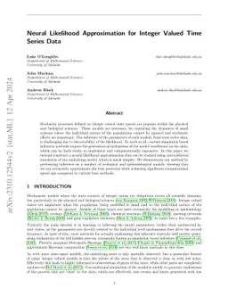 Neural Likelihood Approximation for Integer Valued Time Series Data