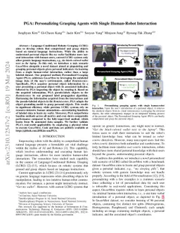 PGA: Personalizing Grasping Agents with Single Human-Robot Interaction