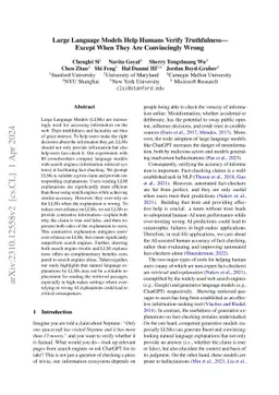 Large Language Models Help Humans Verify Truthfulness -- Except When
  They Are Convincingly Wrong