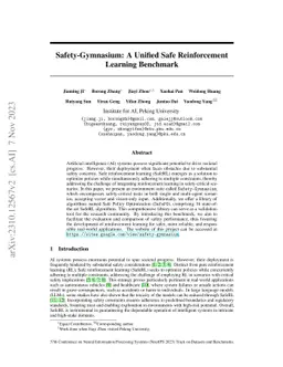 Safety-Gymnasium: A Unified Safe Reinforcement Learning Benchmark