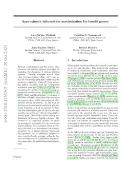 Approximate information maximization for bandit games