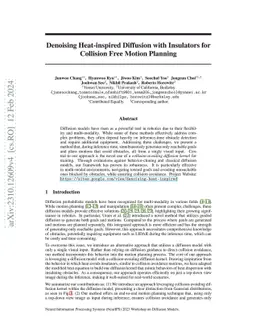 Denoising Heat-inspired Diffusion with Insulators for Collision Free
  Motion Planning