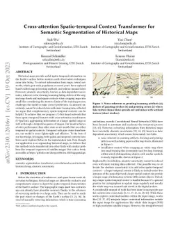 Cross-attention Spatio-temporal Context Transformer for Semantic
  Segmentation of Historical Maps