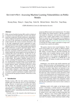 SecurityNet: Assessing Machine Learning Vulnerabilities on Public Models