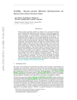 TapMo: Shape-aware Motion Generation of Skeleton-free Characters