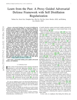 Learn from the Past: A Proxy Guided Adversarial Defense Framework with
  Self Distillation Regularization