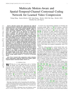 Multiscale Motion-Aware and Spatial-Temporal-Channel Contextual Coding
  Network for Learned Video Compression