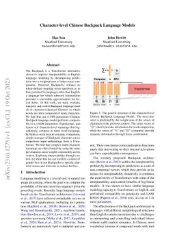 Character-level Chinese Backpack Language Models