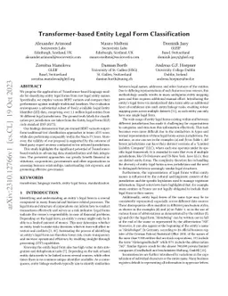 Transformer-based Entity Legal Form Classification