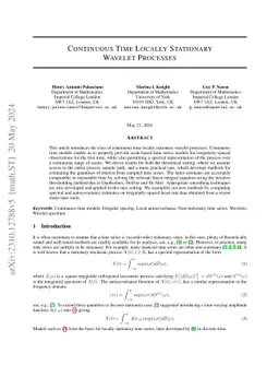 Continuous Time Locally Stationary Wavelet Processes