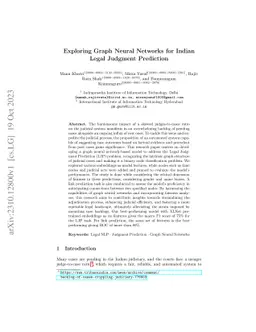 Exploring Graph Neural Networks for Indian Legal Judgment Prediction
