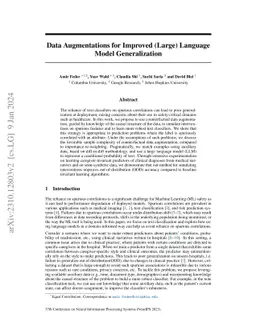 Data Augmentations for Improved (Large) Language Model Generalization
