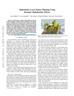 Multi-Robot Local Motion Planning Using Dynamic Optimization Fabrics