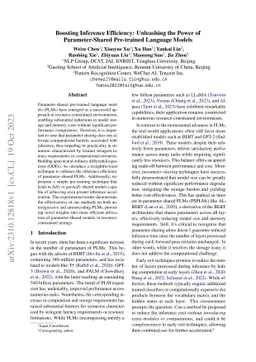 Boosting Inference Efficiency: Unleashing the Power of Parameter-Shared
  Pre-trained Language Models