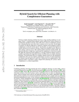 Hybrid Search for Efficient Planning with Completeness Guarantees