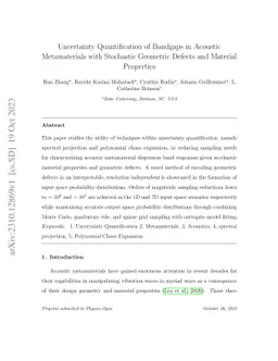 Uncertainty Quantification of Bandgaps in Acoustic Metamaterials with
  Stochastic Geometric Defects and Material Properties