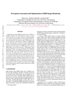 Perceptual Assessment and Optimization of HDR Image Rendering
