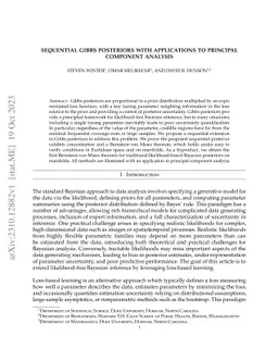 Sequential Gibbs Posteriors with Applications to Principal Component Analysis