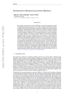 Generative Marginalization Models