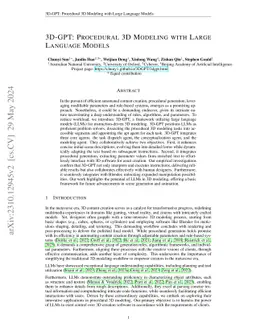 3D-GPT: Procedural 3D Modeling with Large Language Models