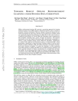 Towards Robust Offline Reinforcement Learning under Diverse Data
  Corruption