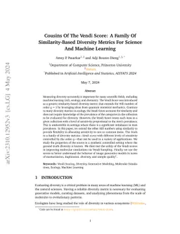 Cousins Of The Vendi Score: A Family Of Similarity-Based Diversity
  Metrics For Science And Machine Learning