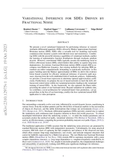 Variational Inference for SDEs Driven by Fractional Noise