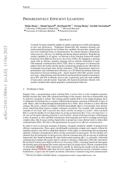 Progressively Efficient Learning