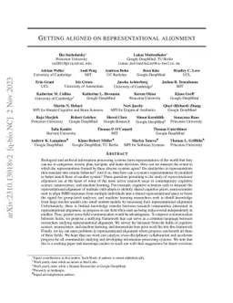 Getting aligned on representational alignment