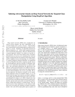 Tailoring Adversarial Attacks on Deep Neural Networks for Targeted Class Manipulation Using DeepFool Algorithm